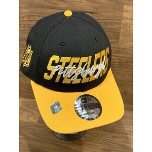 ~NEW~Pittsburgh Steelers New Era 2022 NFL Draft 9FORTY Adjustable Hat Black